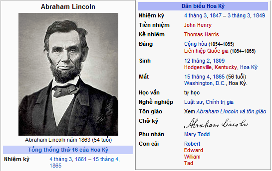 Tiểu sử tổng thống Abraham Lincoln 634837391282130000 Tiểu sử tổng thống Abraham Lincoln