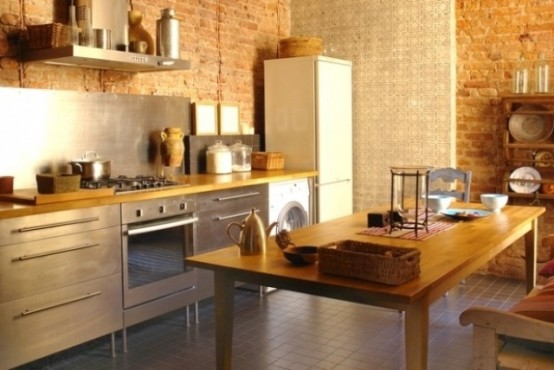 cozy wooden kitchen countertops 14 554x370 Không gian phòng bếp đẹp với nội thất bằng gỗ độc đáo