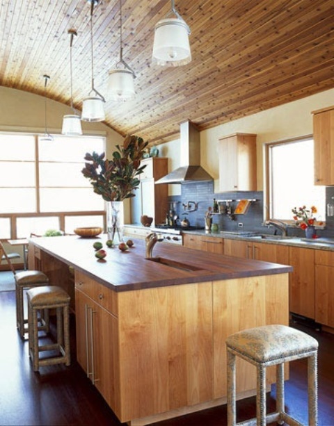 cozy wooden kitchen countertops 28 Không gian phòng bếp đẹp với nội thất bằng gỗ độc đáo