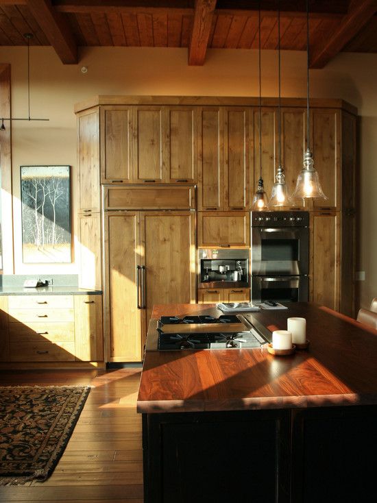 cozy wooden kitchen countertops 34 Không gian phòng bếp đẹp với nội thất bằng gỗ độc đáo